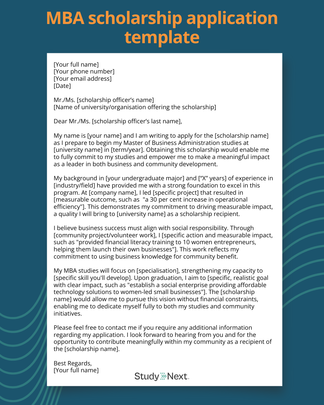 MBA Scholarship Application Template