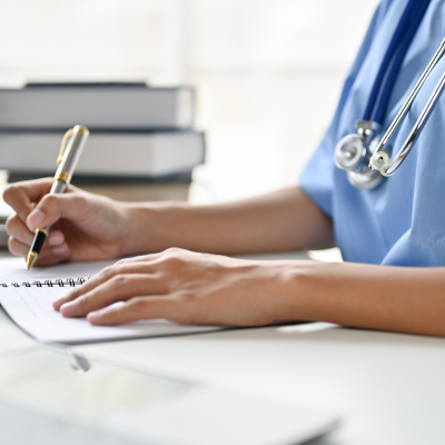 Nurse studying