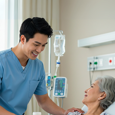 Nurse taking care of patient